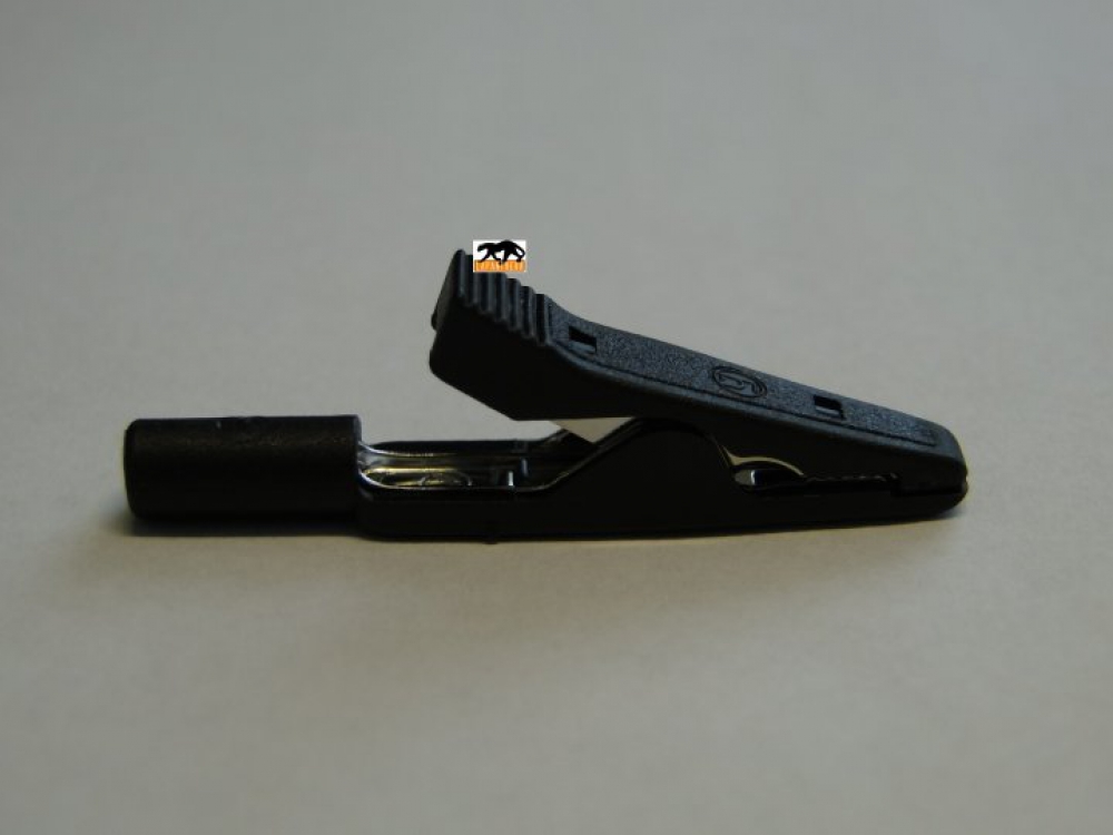 MA 1 - 2mm black crocodile clip, 60 VDC, 15 A